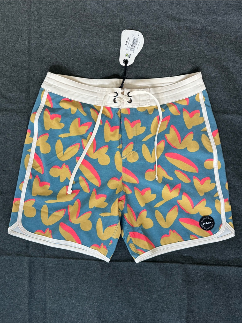 NWT prAna Vintage Boardshorts Catalina Indo Disco Retro Swim Trunks sz 30